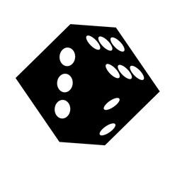 サイコロを表す塗りつぶしスタイルのアイコン