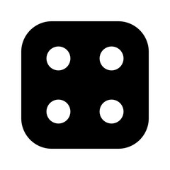 サイコロ、4を表す塗りつぶしスタイルのアイコン