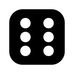 サイコロ、6を表す塗りつぶしスタイルのアイコン