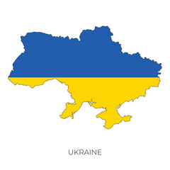 Ukraine map and flag. Detailed silhouette vector illustration
