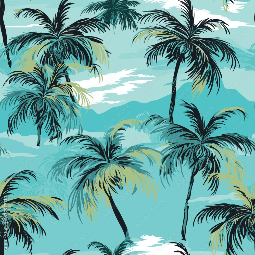 Poster Seamless Colorful Hawaii Palms Pattern.

Seamless pattern of Hawaii Palms in colorful style. Add color to your digital project with our pattern!