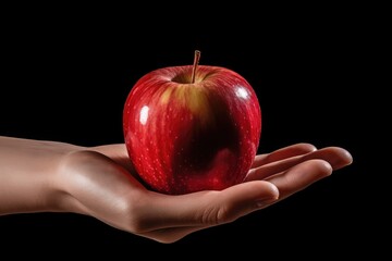 photo of hand holding apple