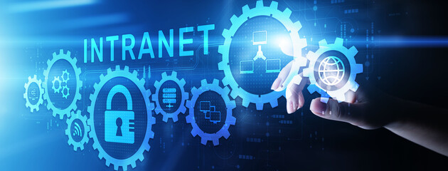 Intranet Corporate communication network Business technology networking concept.