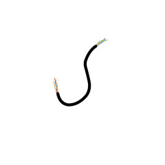 Damaged electrical wires isolated with rubber covers