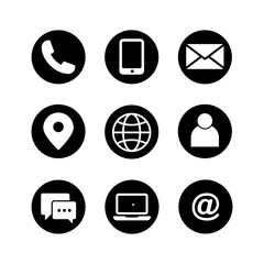 Contact set icon vector