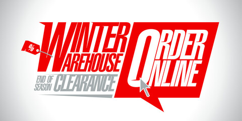 Winter warehouse clearance, winter sale banner - 637986563