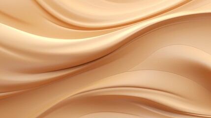 beige abstract background with waves. Liquid golden texture 3d mesh illustration.