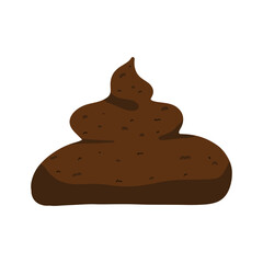 Brown poop. Vector illustration in cartoon style.