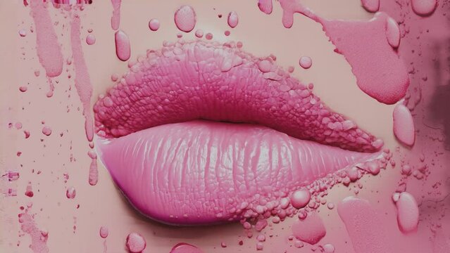 Up to 4K resolution, Beautiful pink lips, Generative AI with blender