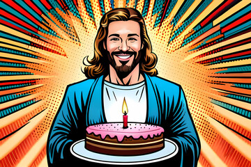 Christmas - Jesus with birthday cake - 637991571