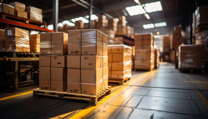 hangar de stockage de colis et cartons pour expédition