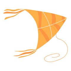 Flying kite. For a picnic. Icon. The object is isolated on a white background. Vector illustration.