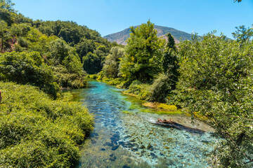 Naklejka na ściany i meble The Blue eye or Syri i kalter, a natural phenomenon in the mountains of southern Albania