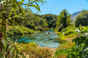  Beautiful landscape next to The Blue eye or Syri i kalter, a natural phenomenon in the mountains of southern Albania