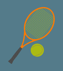 Set of Tennis racket with Tennis Ball Illustration Design Vector