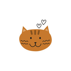 Colorful doodle cat face.