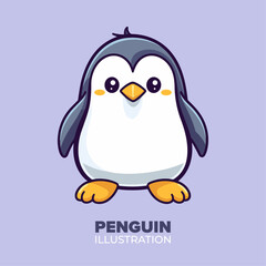 Penguin standing cartoon icon illustration vector: Flat cartoon style perfect for print, decoration, card, poster