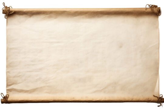 Parchment scroll Isolated on Transparent Background. Generative AI