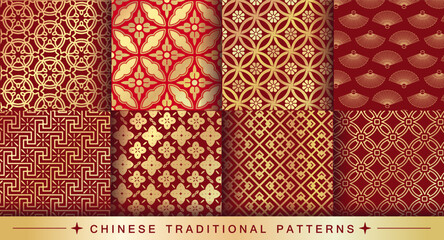 Chinese traditional pattern collection for Chinese new year.