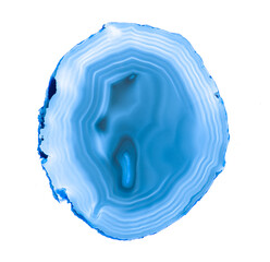 blue round agat isolated on white background