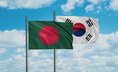 South Korea and Bangladesh flag