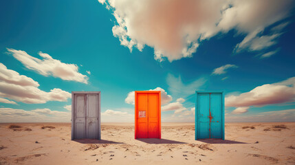 Vibrant Doors in the Desert