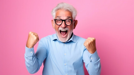 Senior Success Story: Jubilant Man Celebrating Achievement