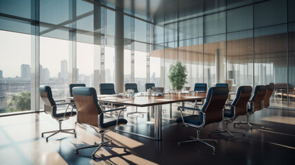 A conference room with modern furniture and technology