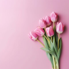 Obraz premium Enchanting Pink Tulip Garden: Burst of Colorful Blooms