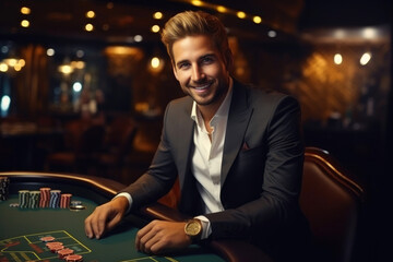 Glamorous Casino Moments: Nordic Man's Winning Look