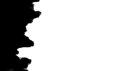 Black ink artistic abstract grunge background flow from left splatter spots spills white paper beautiful reveal dripping streaks spread fluid ink alpha matte isolated watercolor ink drops transition	 - Powered by Adobe