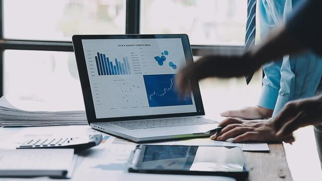 Team of business people working together in the meeting room office, teamwork background charts and graphs banner, double exposure successful teamwork,business planning concept.