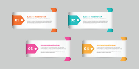 Four steps minimalist business data presentation infographic element design