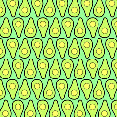 Avocado fruit icon pattern