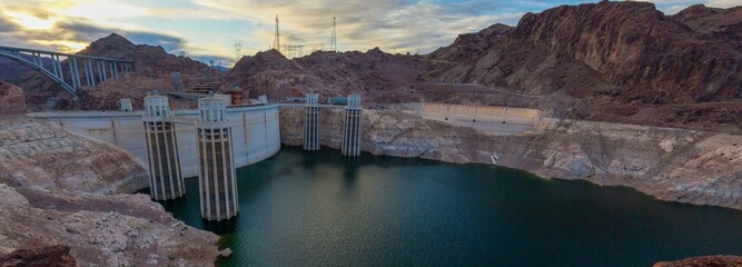 Unveiling Nature's Impact: 4K Video of Hoover Dam with Remarkably Low Water Levels