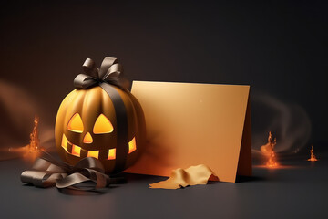 Gift cards for Halloween. Halloween discounts, business card or invitation. Generative AI.