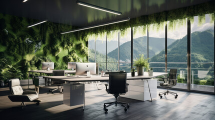 A professional office with a view of nature