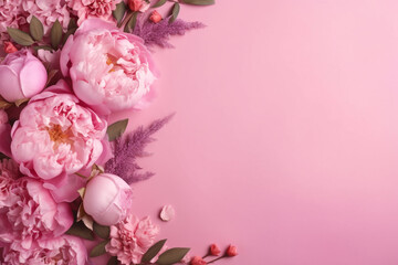Fototapeta na wymiar Timeless Floral Elegance: Pink Peonies Roses