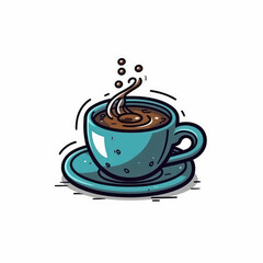Obraz premium Illustration of a cup of coffee, on a white background. Generative AI.