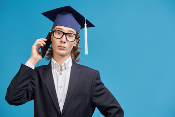 student talking on phone