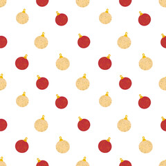 Seamless pattern with Christmas balls