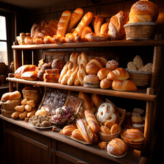 bread in a bakery
