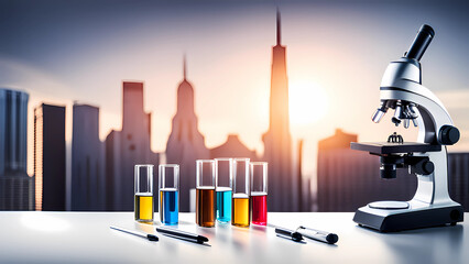 city skyline in the night