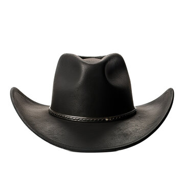  a Black Cowboy hat in a western-themed, illustration in a PNG, cutout, and isolated. Generative ai