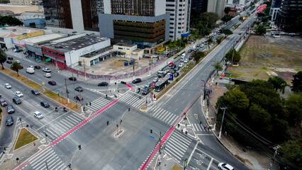 Visão aérea do bairro da barra funda na cidade de São Paulo