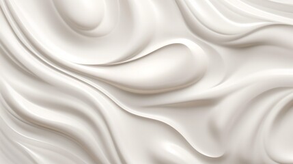 Composition of cream texture. Abstract white background with wavy lines