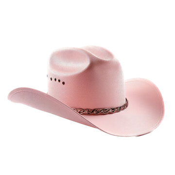 a pink felt Cowboy hat in a western-themed, illustration in a PNG, cutout, and isolated.
Generartive ai