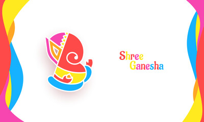 beautiful and colorful lord Ganesha vector graphic 