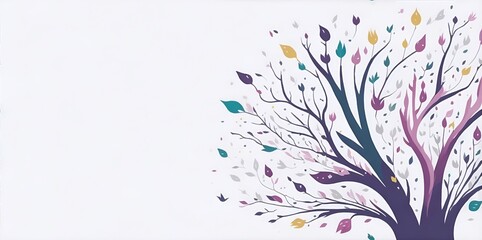 Abstract Sakura flowers cartoon. AI generated illustration