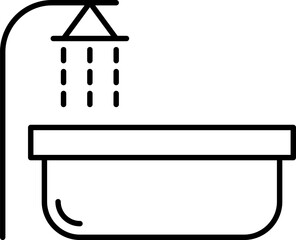 bathtub line icon. minimal, thin, simple and clean. used for logo, symbol, sign, web, mobile and infographic